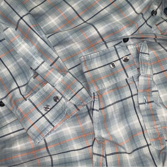 Dockers Plaid Button Down Shirt Men’s Size Large Cotton Green Orange Long Sleeve - Picture 6 of 8